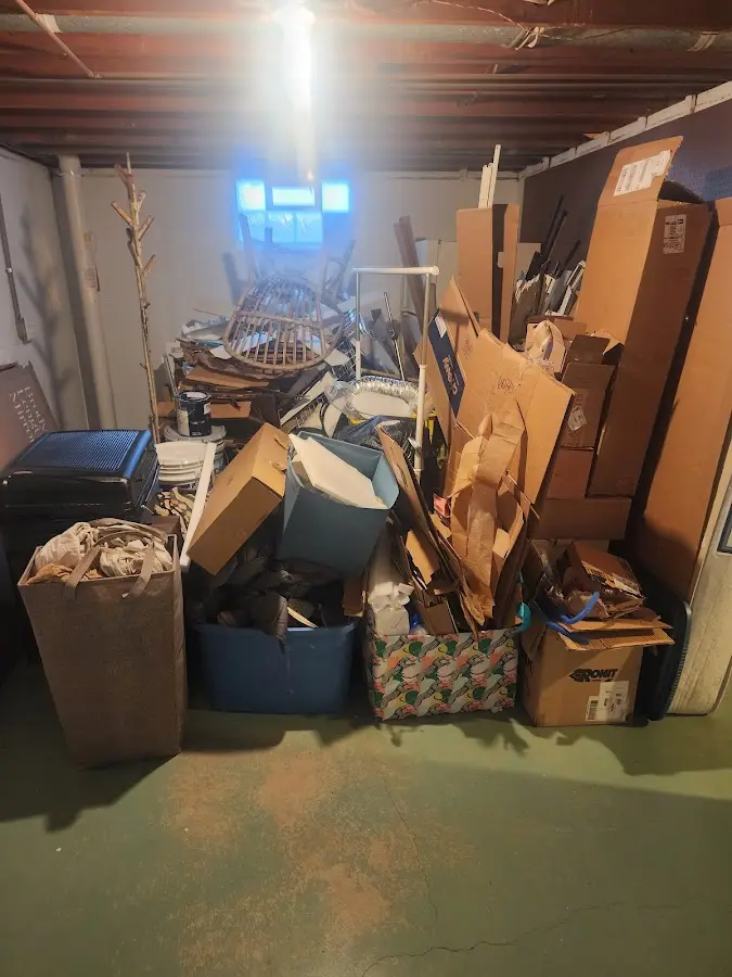 Roll-off dumpster container at job site for 8 Yard Dumpster Rental in Marion